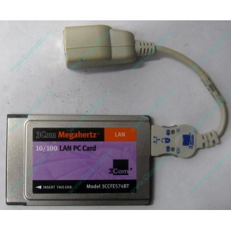 Сетевая карта для ноутбука 3COM Mehahertz 3CCFE574BT (PCMCIA) - Дербент